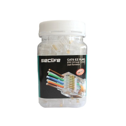 Seclife SNW-7025P EZ-RJ45 CAT6 Yeni Nesil Pass Type Konnektör 100 Adet Çapraz