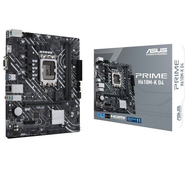 Asus Prime H610M-K D4 1700P Ddr4 Ses Glan Hdmi/Vga Sata3 Usb3.2 Matx (M.2)