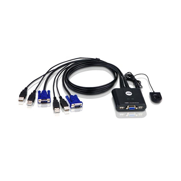 Aten CS22U 2 Port USB VGA Kablo KVM Switch