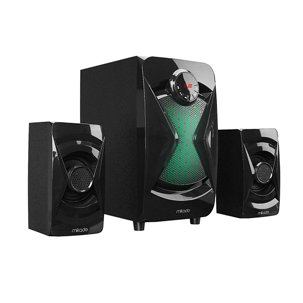 Mikado MD-370BT 2+1 38W Siyah Multimedya FM/BT/USB/AUX Led Speaker Hoparlör