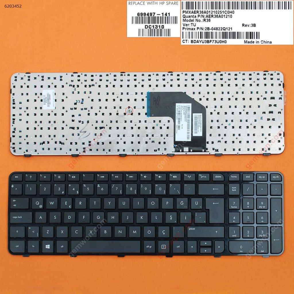 Hp G6-2000 Klavye Türkçe AER36A01210 (Çerçeveli)
