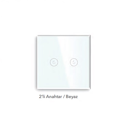 Fonri Wifi Akıllı Dokunmatik İkili Duvar Anahtarı-S1N2G