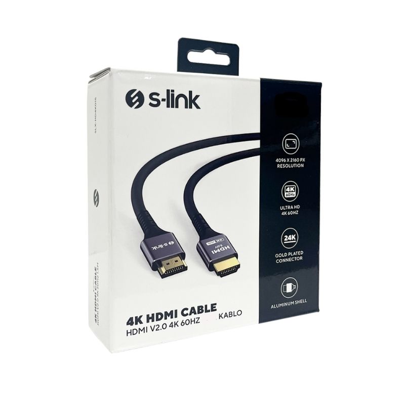 S-link SLX-HD4K03 19+1 HDMI to HDMI Metal v2.0 4K 60Hz 3m Kablo