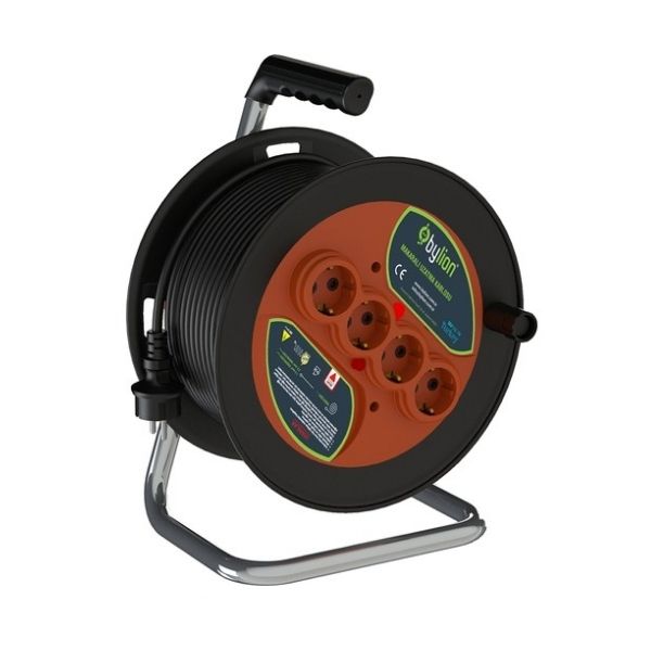 Bylion 30 Metre 3x2.5mm 16A/220V Seyyar Makaralı Uzatma Kablosu Termal Sigortalı