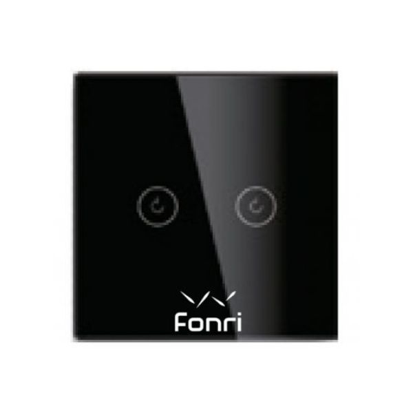 Fonri Akıllı Çiftli Dokunmatik Siyah Anahtar Camı