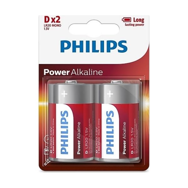 Philips LR20P2B/05 LR20 Mono 1.5V Power Alkalin Büyük Boy D 2 li Pil