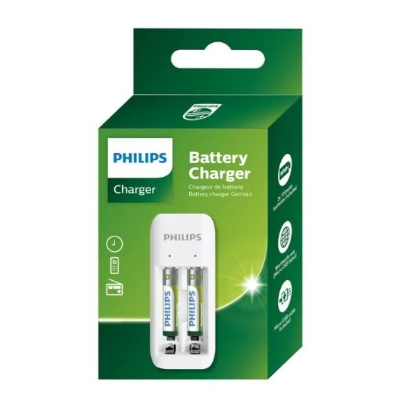 Philips SCB2070NB/00 700 mAh 2 Slotlu Şarj Edilebilir AAA 2 li İnce Pil + 50cm Micro USB Kablolu Şarj Cihazı
