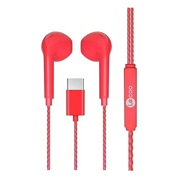 Lenovo Lecoo EH104C-R Type-C Mikrofonlu Kulak içi Kulaklık Kırmızı