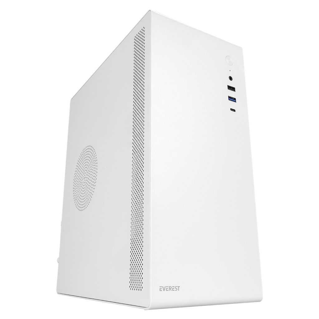 Everest K250 PEAK 250W MICRO PSU Beyaz USB3.0/USB2.0/TYPE-C/HD AUDIO Kompakt Mid-T PC Kasası