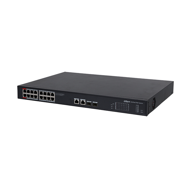 Dahua PFS3220-16GT-240-V2 16 PORT 10/100/1000 PoE +2 Uplink +2 SFP Yönetilemez Switch 240W