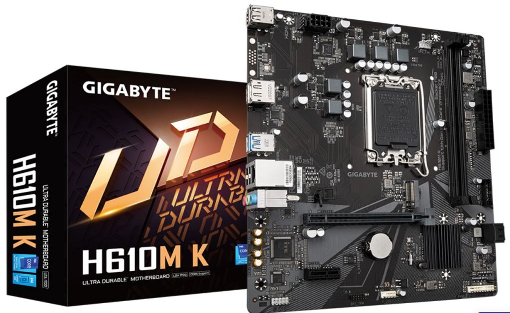 Gigabyte H610M-K 1700P Ddr4 M.2 Ses Glan Hdmi Sata3 Usb3.2 mATX
