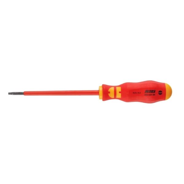 Würth Zebra VDE Yalıtımlı Düz Tornavida 0,8x4,0 (Ac 1000V-Dc 1500V) Art.061363104