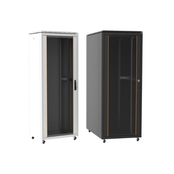 Ager 26U 800x1000 Montajlı Vega Serisi Dikili Tip Kabinet Tekerlek Takımı Dahil (Ön Tek Açılım Çıtalı Cam/B-S1 Siyah)
