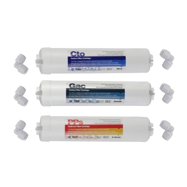 Hsc PPS 5 Micron Sediment + Cto/Gac Karbon 3 Lü Quick Bağlantı Ön Filtre Seti Nsf Onaylı
