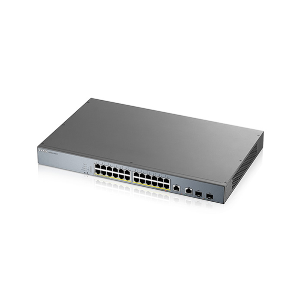 Zyxel GS1350-26HP 24 Port 10/100/1000 PoE +2 Uplink +2 SFP Yönetilebilir Switch 375W