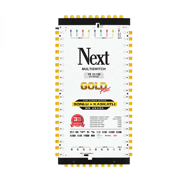 Next YE-10/120 Hybrid Gold Plus Multiswitch Sonlu Kaskatlı Uydu Santrali
