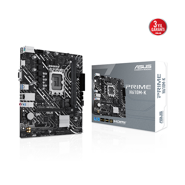 Asus Prime H610M-K LGA1700 DDR5 5600 HDMI VGA M2 USB3.2 MATX
