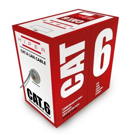 Hıper CAT6 UTP 305 Metre 23Awg Gri Network Kablosu