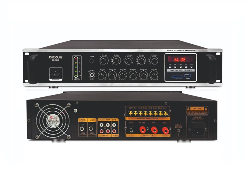 Dexun D-505 500 Watt Usb/Mp3/Bluetooth 5 Bölgeli Hat Trafolu Amfi