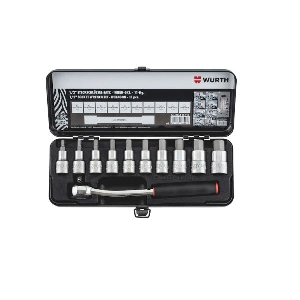Würth 1/2 İnç 11 Parça Allen Lokma Anahtar Seti Art.096513 110