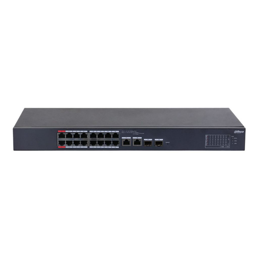 Dahua CS4218-16ET-190 16 Port 10/100 PoE +2 Uplink +2 SFP Yönetilebilir Switch 190W