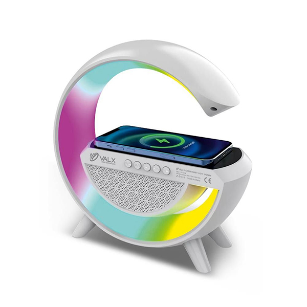 Valx G-200W Standlı RGB Kablosuz Hoparlör/Radyo/Şarj Beyaz