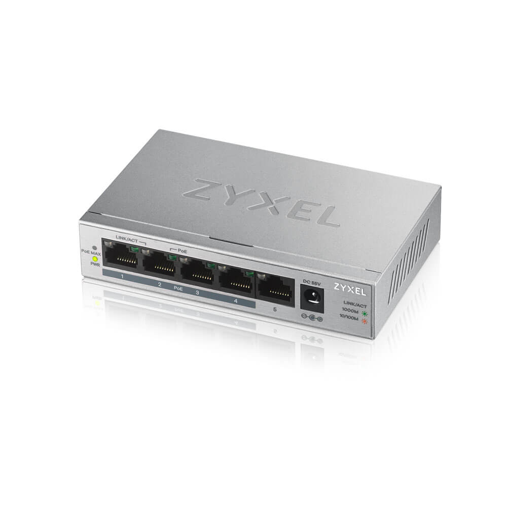 Zyxel GS-1005HP 5 Port 10/100/1000 PoE Yönetilemez Switch 60W
