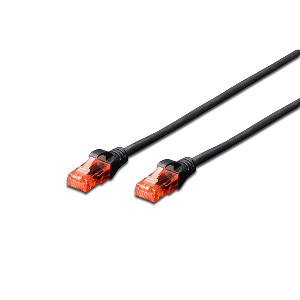 Digitus DK-1617-020 2m U-UTP Siyah CAT6 Yanmaz Patch Cord Kablo