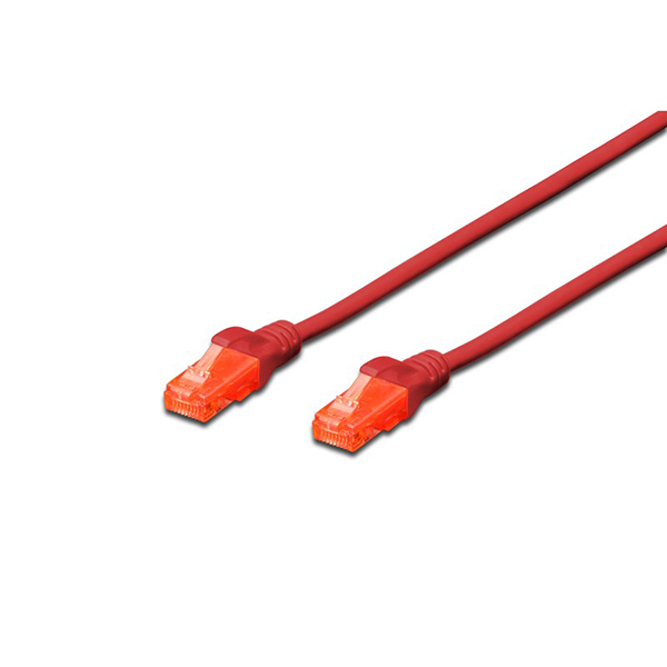 Digitus DK-1617-010 1m U-UTP Kırmızı CAT6 Yanmaz Patch Cord Kablo