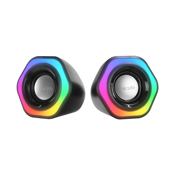Mikado MD-176 2.0 3Wx2 Siyah RGB Aydınlatmalı USB 3.5mm USB 5V Speaker Hoparlör