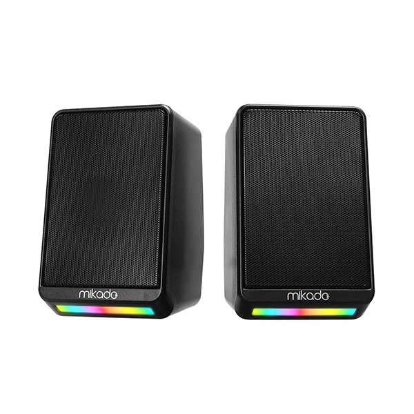 Mikado MD-178 2.0 3Wx2 Siyah RGB Aydınlatmalı USB 3.5mm USB 5V Speaker Hoparlör