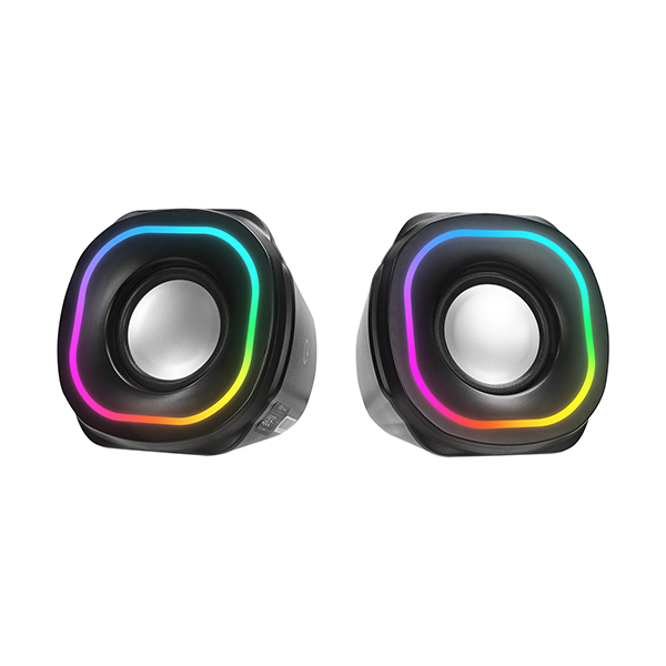 Mikado MD-180 2.0 3Wx2 Siyah RGB Aydınlatmalı USB 3.5mm USB 5V Speaker Hoparlör