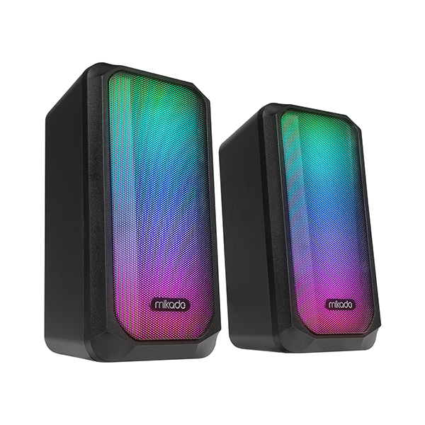 Mikado MD-356 2.0 5Wx2CH RGB Ledli Siyah USB Multimedia Oyuncu Speaker Hoparlör