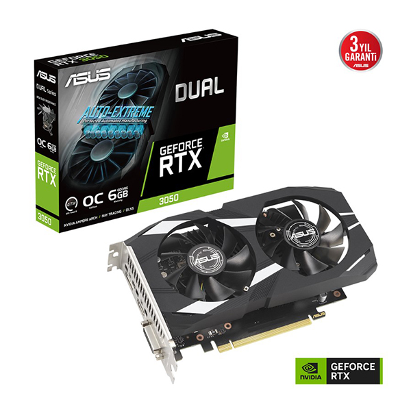 ASUS RTX3050 6GB GDDR6 96BIT DP/HDMI/DVI DUAL-RTX3050-O6G