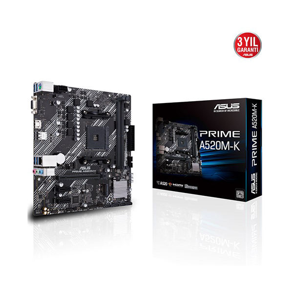 Asus Prime A520M-K AM4 Ddr4 Ses Glan HDMI/VGA Sata3 USB3.2 mATX