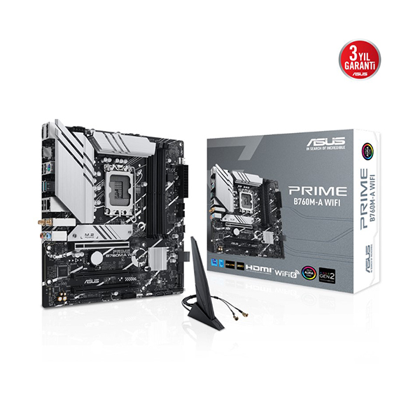 Asus Prime B760M-A Wifi 1700P Ddr5 Argb Ses Glan DP/HDMI Sata3 USB3.2 mATX