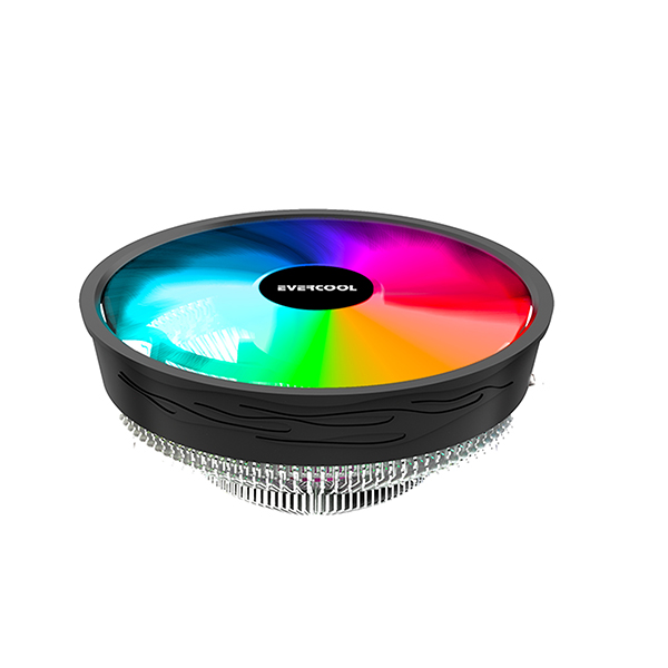 Evercool CS-02 Rainbow 3Pin 12cm Fan Intel LGA1700/AMD AM5 Uyumlu Hava Soğutmalı CPU Fan