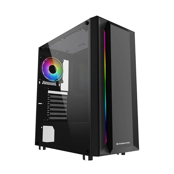 Xigmatek EN49974 HELIOS 550W Temper Camlı 1x12cm Rainbow Led Şeritli Mid-T Gaming Oyuncu Kasası