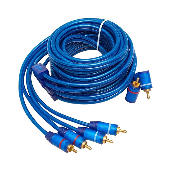 Powermaster 2Rca Erkek 4Rca Erkek 5 Metre Mavi Ses Kablosu