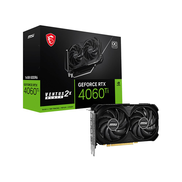 MSI RTX4060TI 16GB GDDR6 128BIT 3xDP/HDMI RTX4060TI VENTUS 2X BLACK 16G OC