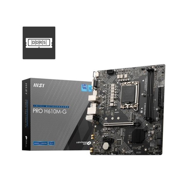 MSI Pro H610M-G DDR5 5600Mhz M.2 mATX DP/HDMI/VGA 1700P