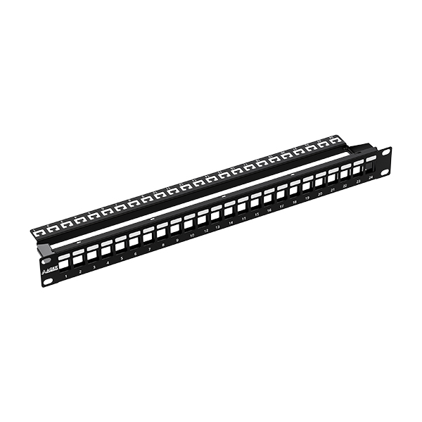 Ager AC-610-24 Cat6 24 Port Korumalı Boş Patch Panel Siyah