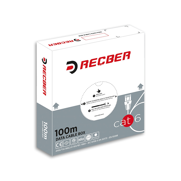Reçber 506019 SL400 U23 Cat6 4x2x23AWG U/UTP 100Mt Network Kablosu