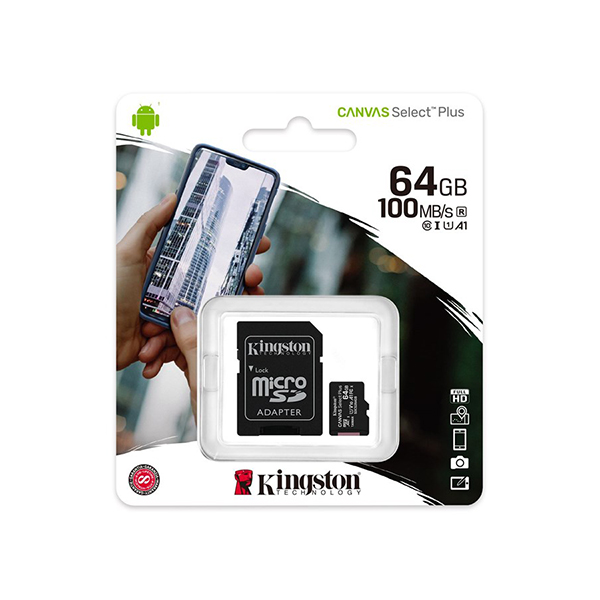Kingston 64GB Canvas Select Plus Micro SDHC Sd Kart SDCS2/64GB