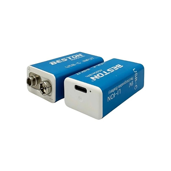 Beston Lion Şarj Edilebilir 9 Volt Yassı Pil Usb Type-C 4500mWh