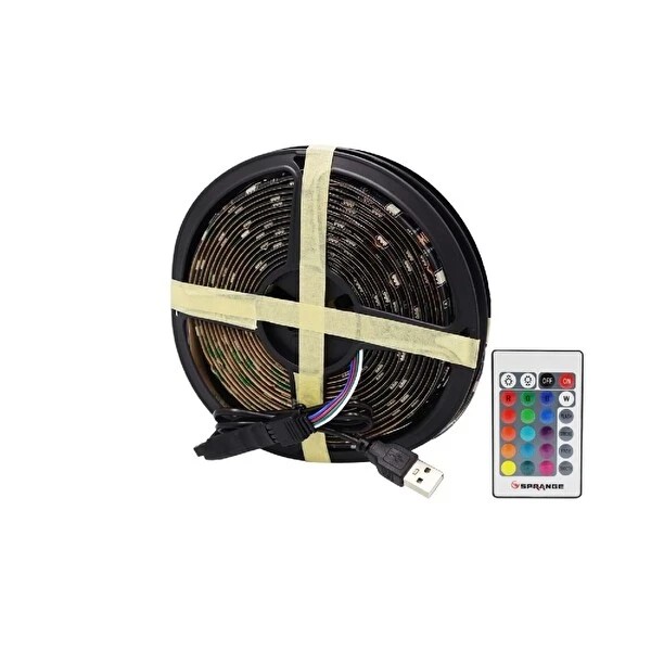 Sprange SP-LD10 Silikonlu Kumandalı 10M USB RGB Şerit Led