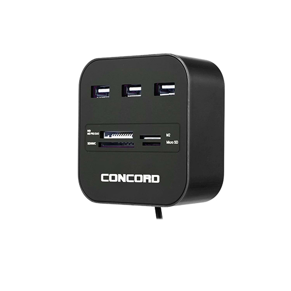 Concord C-847 3xUSB 2.0 + Kart Okuyucu Siyah