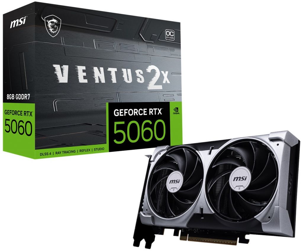 Msı Geforce RTX5060 8Gb Ventus 2X OC Gddr7 128B DX12 Pcıe 5.0 X16 (3XDP 1XHDMI)