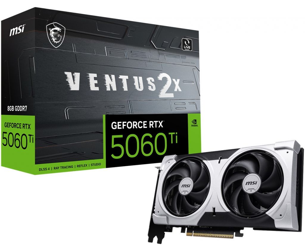 Msı Geforce RTX5060TI 8Gb Ventus 2X OC PLUS GDDR7 128B DX12 PCIE 5.0 X16 (3XDP 1XHDMI)