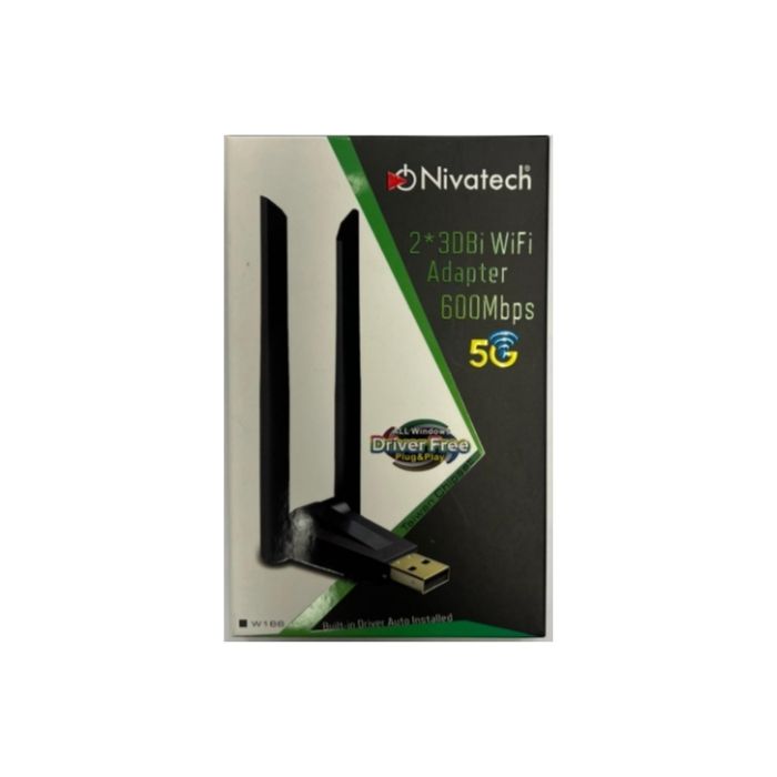 Nivatech W166 600Mbps 2.4G+5G Dual Band Wifi Usb Kablosuz Adaptör